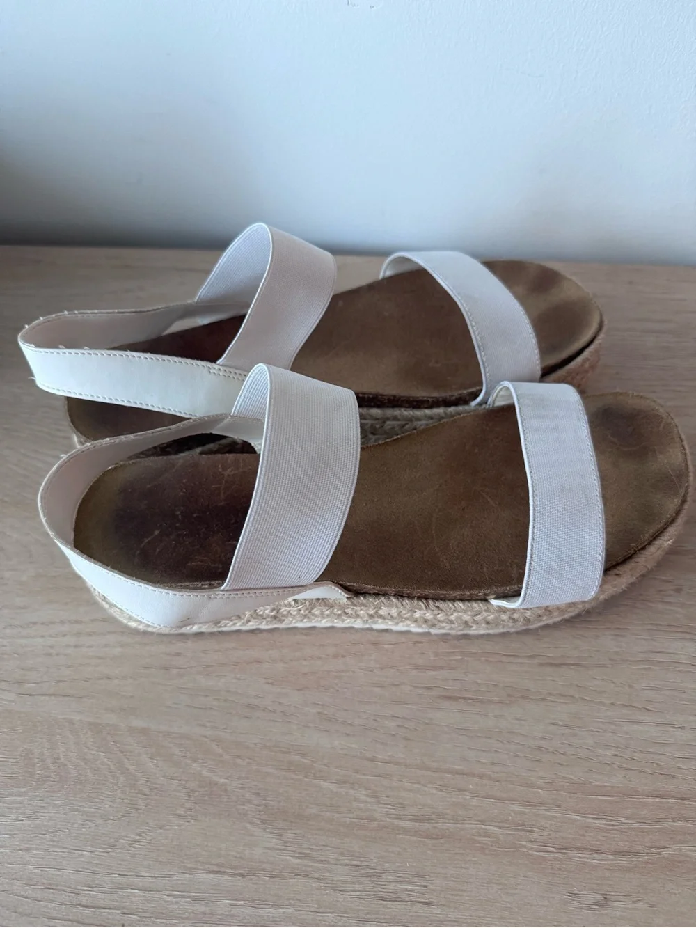 Steve Madden Cream white Strappy Espadrille Platform Sandals